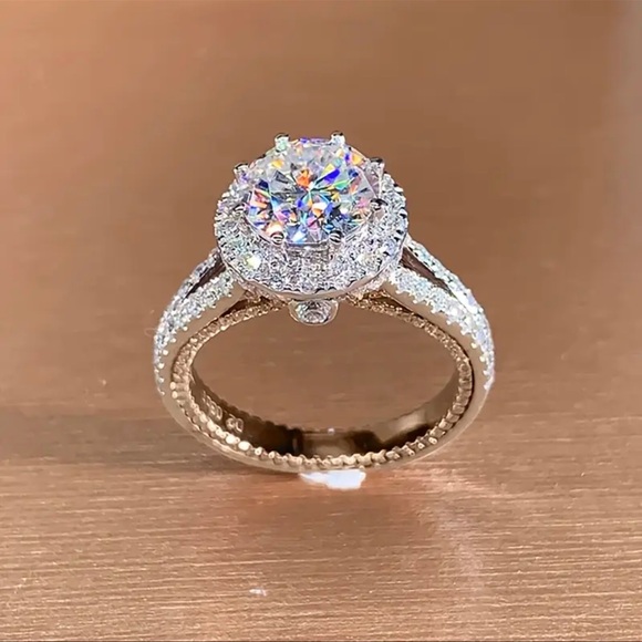 💍 Dazzling Zirconia Statement Ring,Cocktail Jewelry Luxurious, Sparkling, - Picture 5 of 9